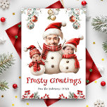 Grappige Snowman Familiefoto Face Cool Fun Kerstmi Feestdagenkaart<br><div class="desc">Amuseer uw gasten met deze hilarisch grappige kerstkaart met een sneeuwmangezin met aanpasbare gezichten van vader, moeder en kind. Een leuke aandenken voor vrienden en familie. Voeg eenvoudig jouw tekst toe aan deze gebruiksvriendelijke sjabloon en personaliseer deze kaart met uw favoriete foto's om er een unieke vakantiepas van te maken....</div>