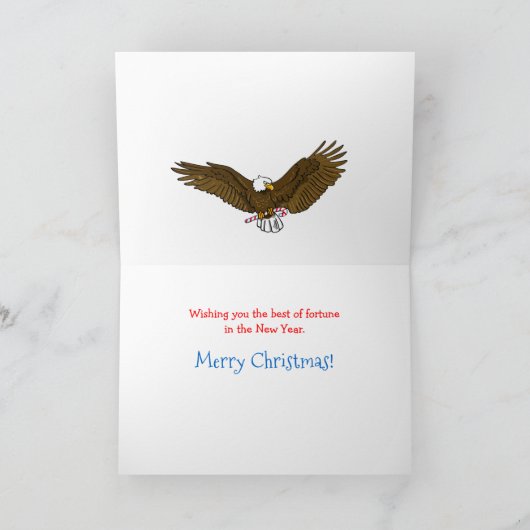 Grappige Snowman Patriottische Kerst Feestdagen Kaart (Binnen)