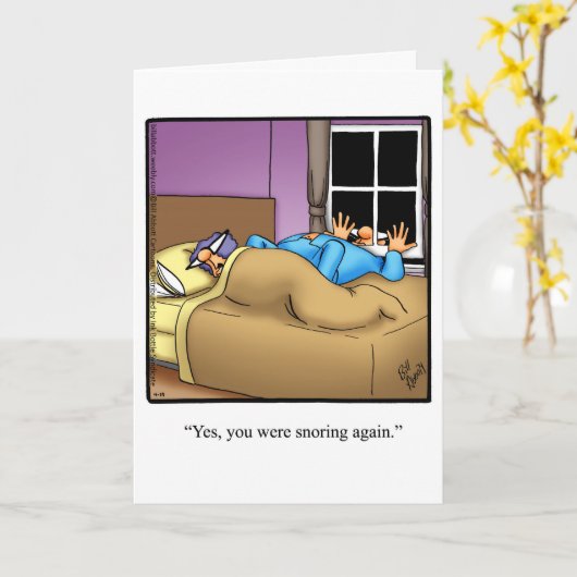 Grappige Snurk Humor Jubileum Kaart (Gele Bloem)