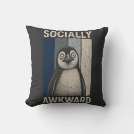 Grappige Sociaal Ongeschikte Pinguïn Retro Humor Kussen