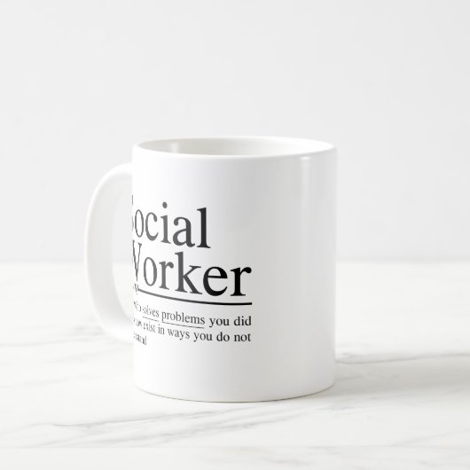 grappige Social Worker citaten Koffiemok (Voorkant links)
