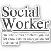 grappige Social Worker citaten Sticker (Voorkant)