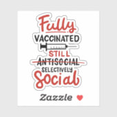 Grappige Sociale Afstand Antisociale Vaccinatie CO Sticker (Vel)