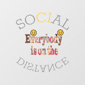 Grappige sociale afstand raamsticker (Vel)