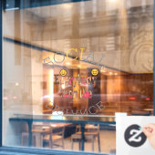 Grappige sociale afstand raamsticker (Cafe Raam)
