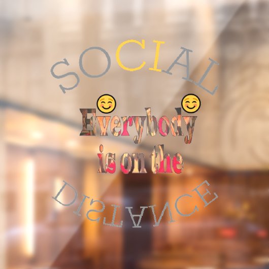 Grappige sociale afstand raamsticker (Vel 2)