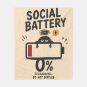 Grappige sociale batterij 0 procent oplaadbare She Fleece Deken (Voorkant)