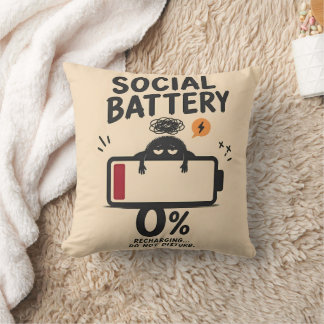 Grappige sociale batterij 0 procent oplaadbare tru kussen