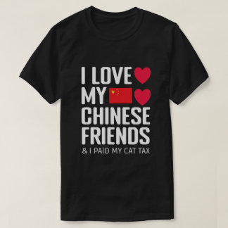 Grappige sociale media Ik hou van Chinese vrienden T-shirt
