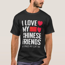 Grappige sociale media Ik hou van Chinese vrienden T-shirt