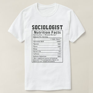 Grappige socioloog voedingsfeiten sociale wetensch t-shirt