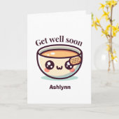 Grappige soep wordt snel goed gevouwen Wenskaart Kaart (Gele Bloem)