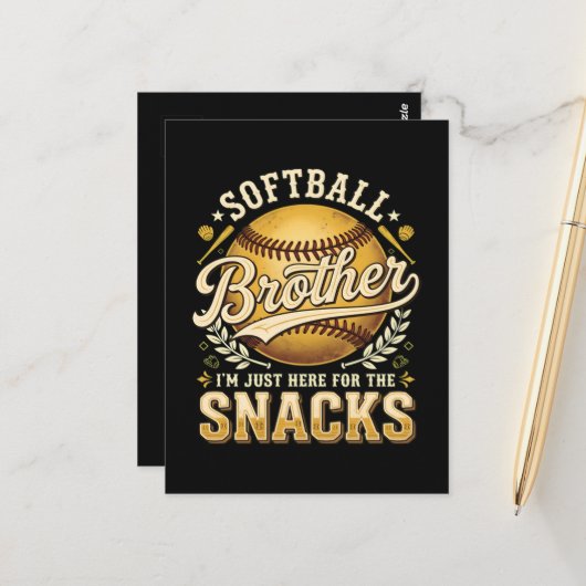 Grappige Softbal Broer Snacks Sport Briefkaart (Voorkant / Achterkant in situ)