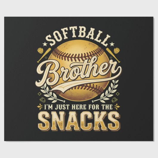 Grappige Softbal Broer Snacks Sport Cadeaupapier (Vlak)