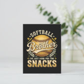 Grappige Softbal Broer Snacks Sport Feestdagenkaart (Staand voorkant)