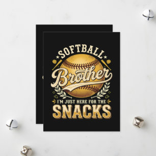 Grappige Softbal Broer Snacks Sport Feestdagenkaart