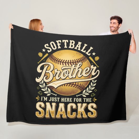 Grappige Softbal Broer Snacks Sport Fleece Deken (In situ)
