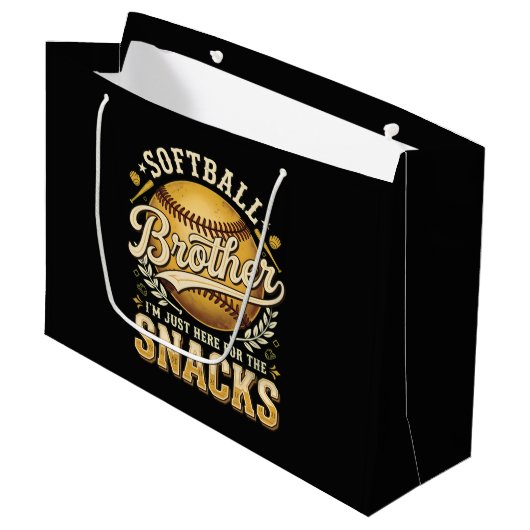 Grappige Softbal Broer Snacks Sport Groot Cadeauzakje (Voorkant Gekanteld)