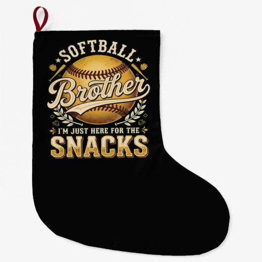 Grappige Softbal Broer Snacks Sport Grote Kerstsok (Voorkant)