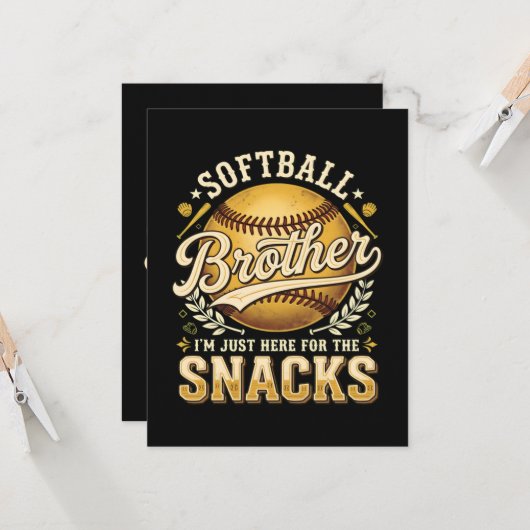 Grappige Softbal Broer Snacks Sport Kaart (Voorkant / Achterkant in situ)