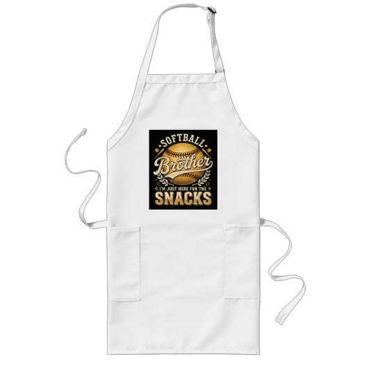 Grappige Softbal Broer Snacks Sport Lang Schort (Voorkant)