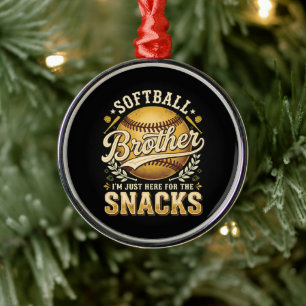 Grappige Softbal Broer Snacks Sport Metalen Ornament