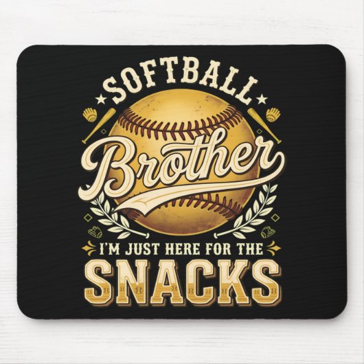 Grappige Softbal Broer Snacks Sport Muismat (Voorkant)