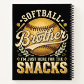 Grappige Softbal Broer Snacks Sport Notitieboek (Achterkant)