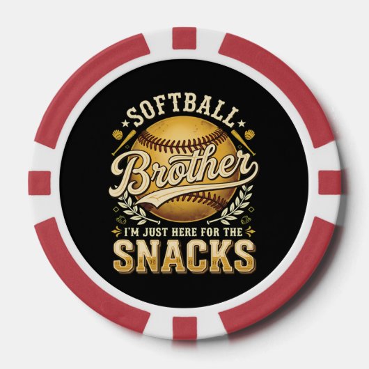 Grappige Softbal Broer Snacks Sport Poker Chips (Voorkant)