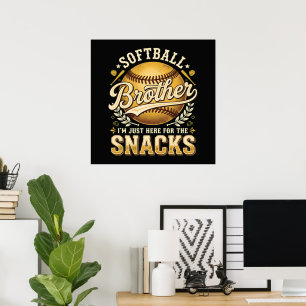 Grappige Softbal Broer Snacks Sport Poster