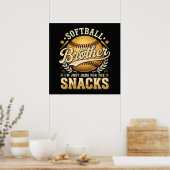 Grappige Softbal Broer Snacks Sport Poster (Keuken)