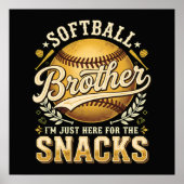 Grappige Softbal Broer Snacks Sport Poster (Voorkant)