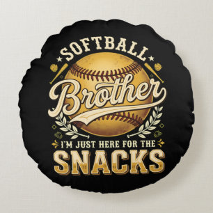 Grappige Softbal Broer Snacks Sport Rond Kussen
