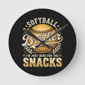 Grappige Softbal Broer Snacks Sport Ronde Klok (Voorkant)