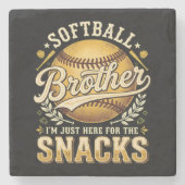 Grappige Softbal Broer Snacks Sport Stenen Onderzetter (Voorkant)