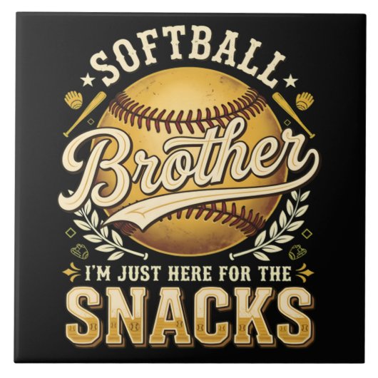 Grappige Softbal Broer Snacks Sport Tegeltje (Voorkant)