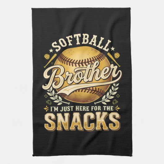 Grappige Softbal Broer Snacks Sport Theedoek (Verticaal)