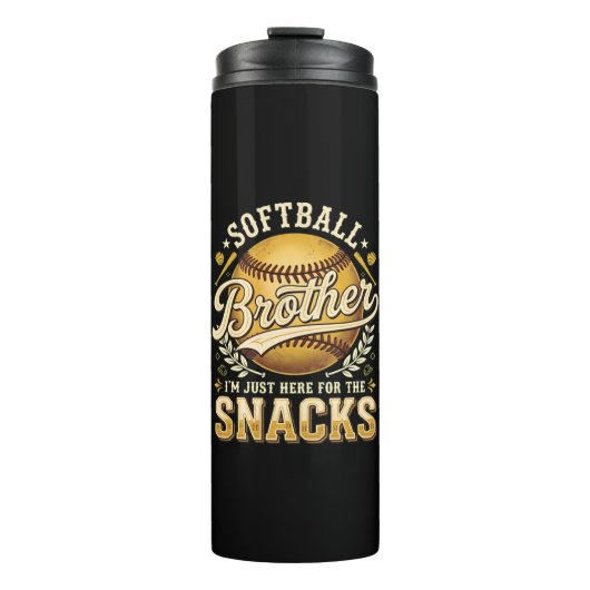 Grappige Softbal Broer Snacks Sport Thermosbeker (Voorkant)
