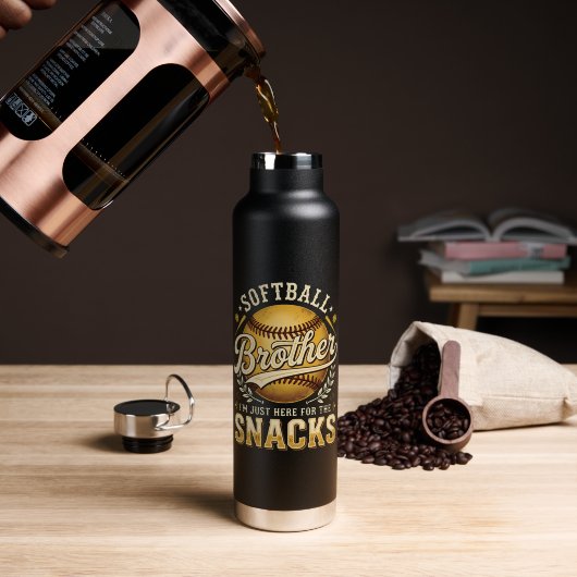 Grappige Softbal Broer Snacks Sport Waterfles (Koffie (Gedraaid)  )