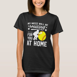 Grappige Softbal Catcher Tante van een Softbal Cat T-shirt