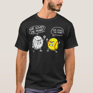 Grappige Softbal En Volleybal Meisje Speler Ballen T-shirt