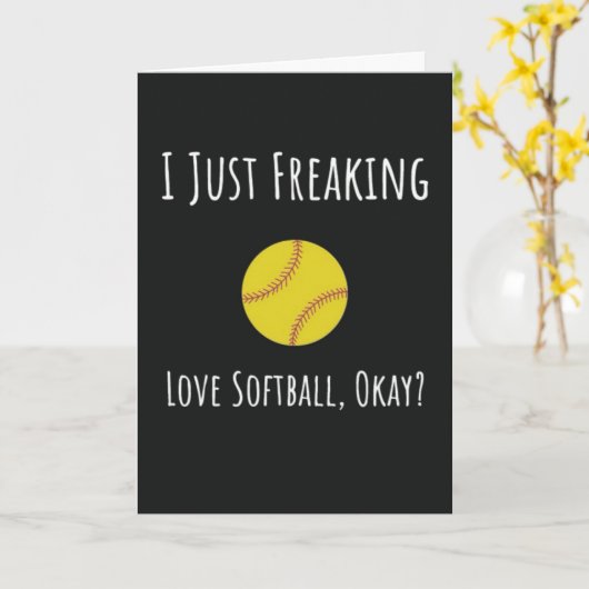 Grappige Softbal Kaarten Voor Team Speler Catcher  (Gele Bloem)