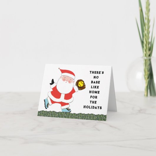 Grappige Softbal Kerst Kaarten (Voorkant)