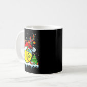 Grappige Softbal Kerst Reindeer Kerstman Hoed Lich Koffiemok (Voorkant links)
