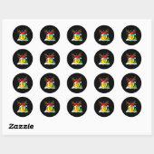 Grappige Softbal Kerst Reindeer Kerstman Hoed Lich Ronde Sticker (Vel)