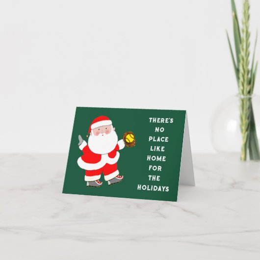 Grappige Softbal Kerstkaarten Feestdagen Kaart (Voorkant)
