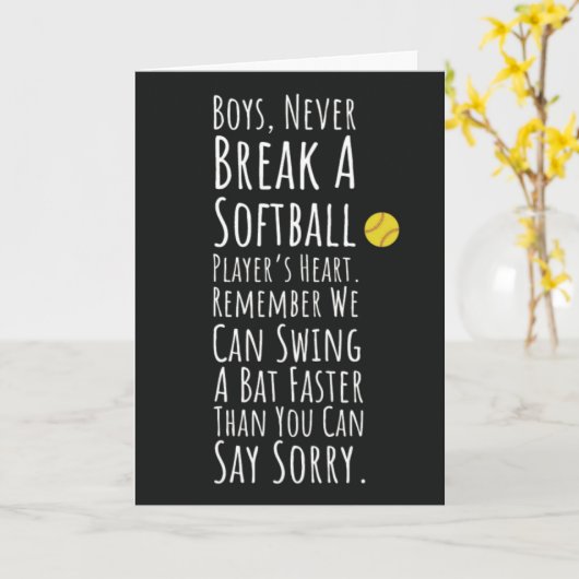 Grappige Softbal Kerstkaarten Sport Team Speler Kaart (Gele Bloem)