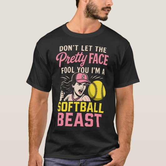 Grappige Softbal Kunst Voor Softbal T-shirt (Voorkant)