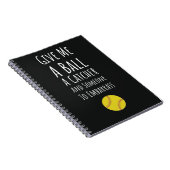 Grappige Softbal Pitcher Gifts Meisje Sport Team F Notitieboek (Rechterzijde)