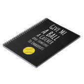 Grappige Softbal Pitcher Gifts Meisje Sport Team F Notitieboek (Linkerzijde)